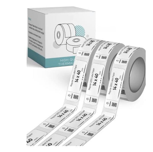 14 X 40mm White Label for Q30S/ Q30 - 3 Rolls