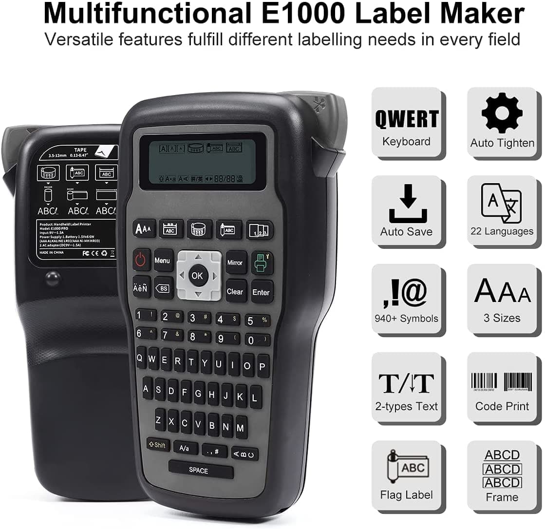 E1000 Handheld Industrial Label Maker | Grey