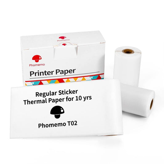 White Sticker 10-Year Long-Lasting Thermal Paper For T02 & M02X丨3 Rolls