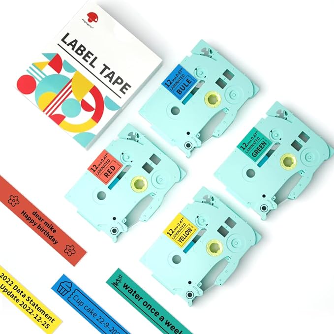 4Pack Colorful Label Maker Tape For P3200