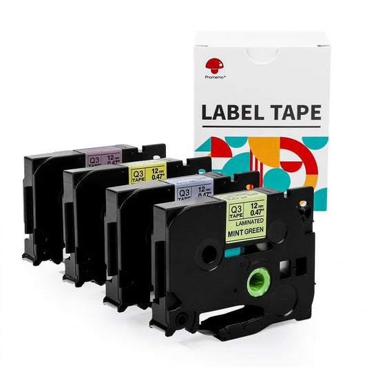 12mm Standard Laminated Matte Tape for P3100/ E1000 - 4 Packs