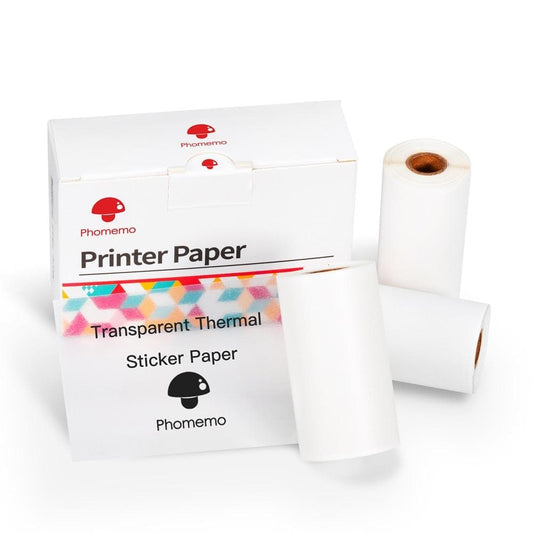 53mm Transparent Sticker Thermal Paper For M02 Series/ M03/ M03AS/ M04S/ M04AS丨3 Rolls