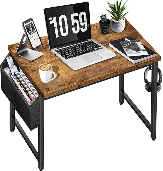 Small Desk - Student Kids Study Writing Computer Table, Rustic 30-31 Inch